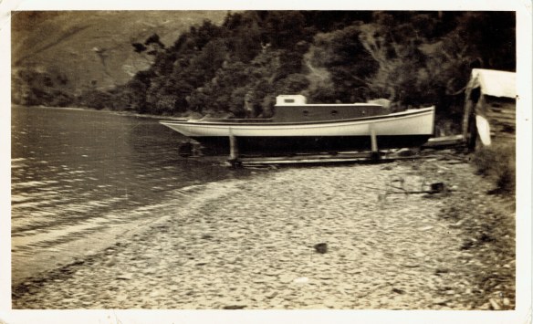 Wainui on Slipway 1931 Photo sent by Arthur to Cora after purchase30102015