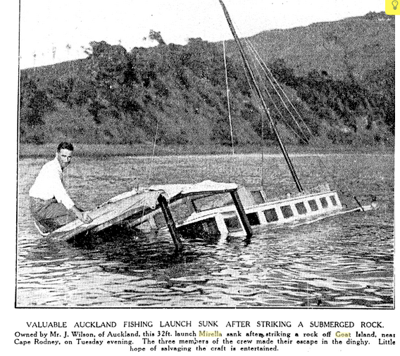 Mirella sinking off Goat Island