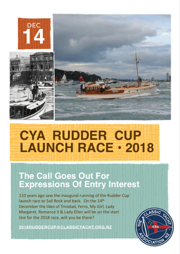 CYA Rudder Cup 2018 flyer
