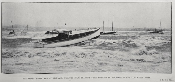1911 PLEASURE BOATS DRAGGING THEIR MOORINGS