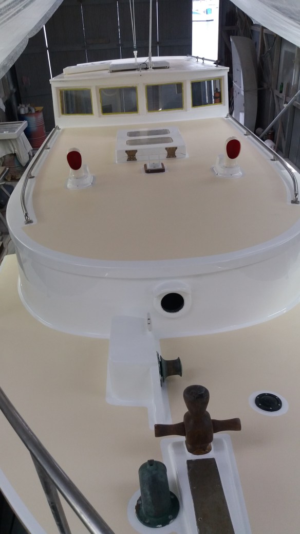 Re-glassed and waiting for mast