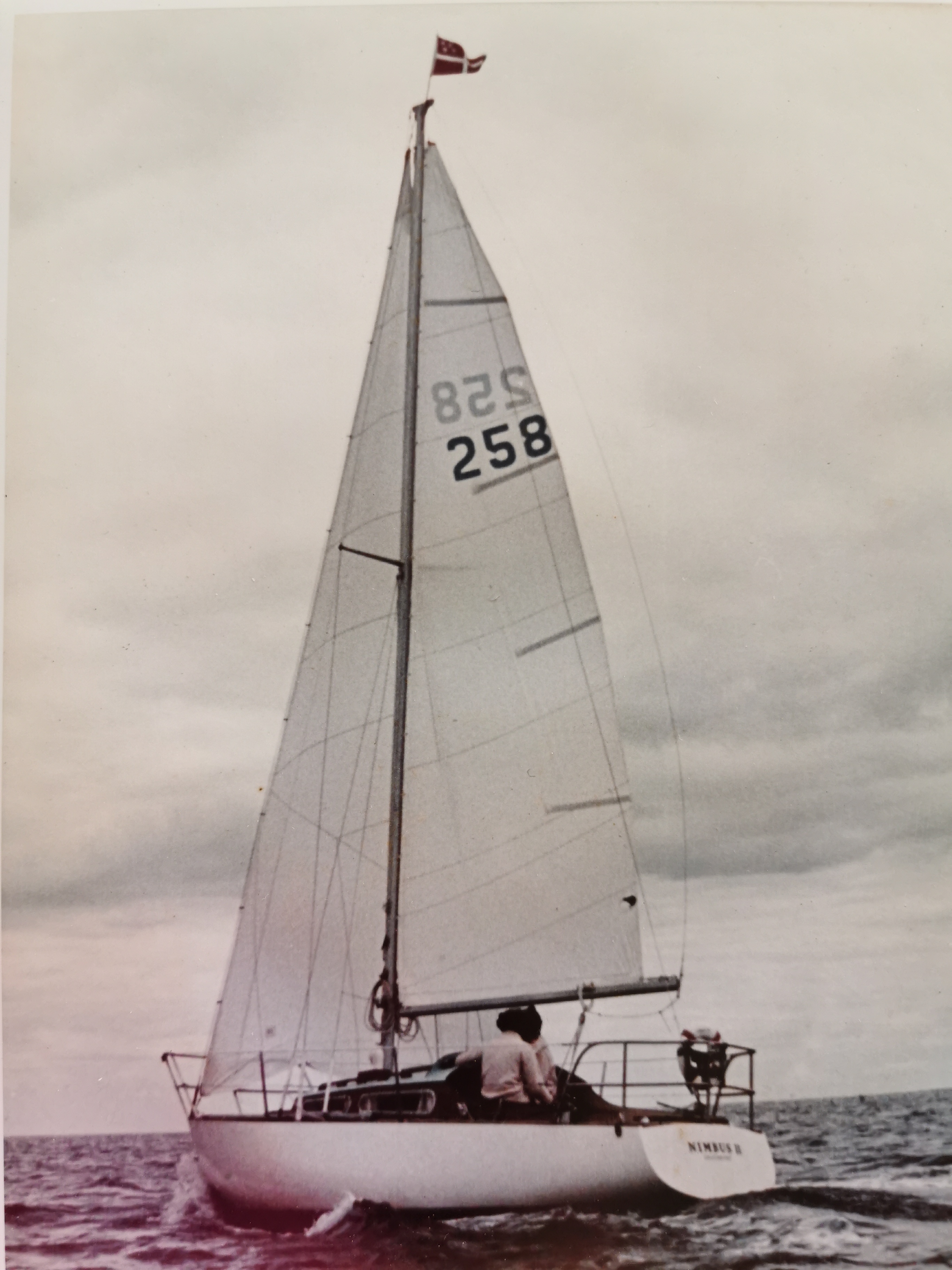 Nimbus 11 sailing in 1971 off Northland coast
