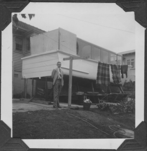 David H and Alan's boat St Heliers Dec 1955
