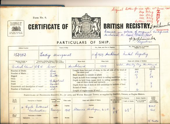 LADY MARGARET Registration certificate P1 (TOP) jpg