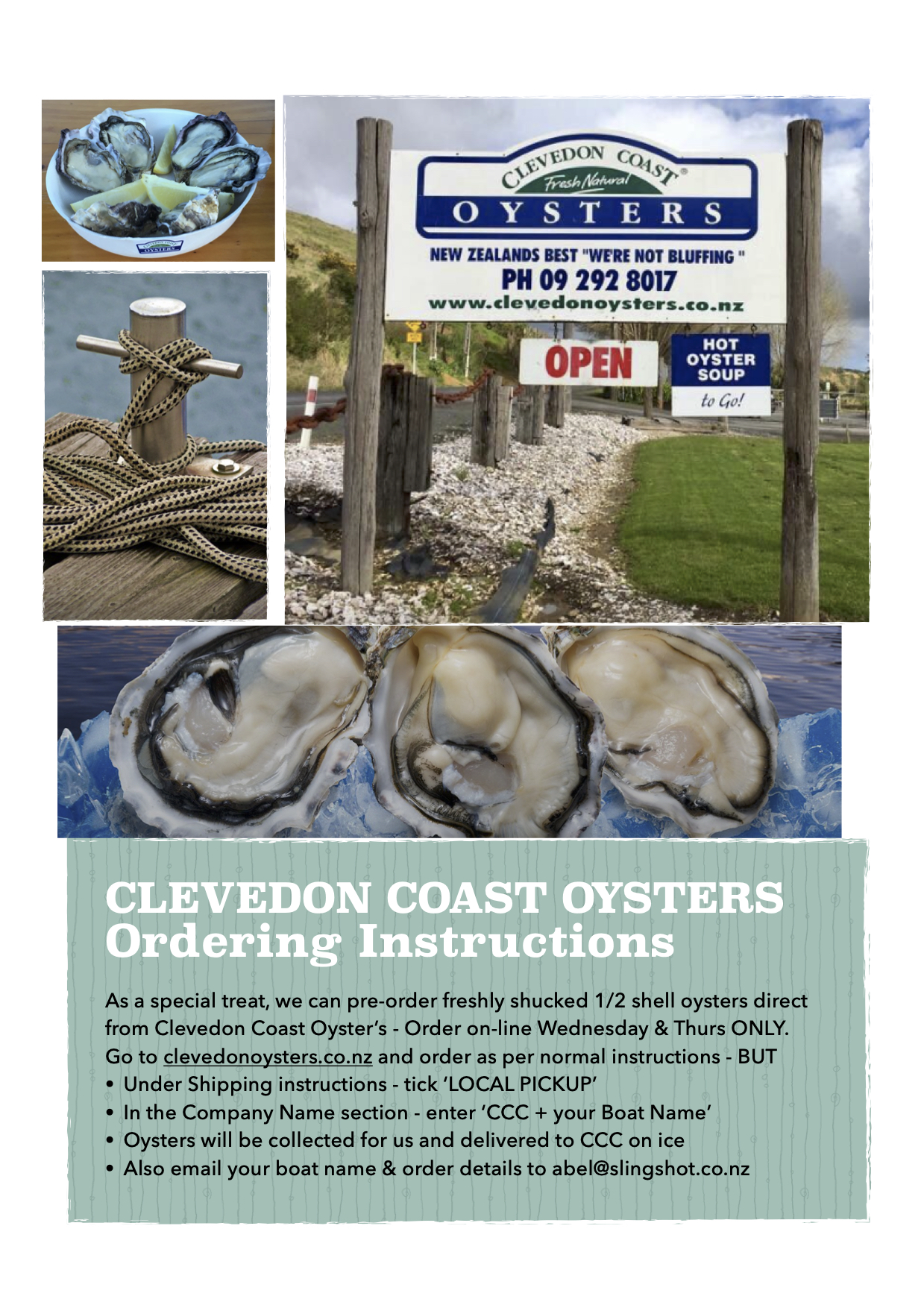 Clevedon Oysters - Ordering